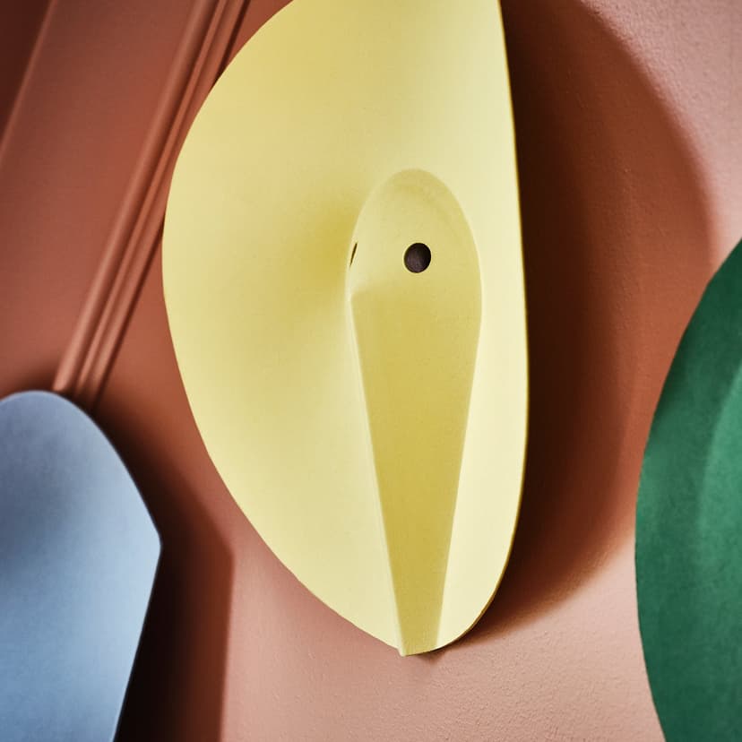 IKEA PS 2026 — Ozdoba ścienna, 3 szt., zielony jasnoniebieski/żółty,