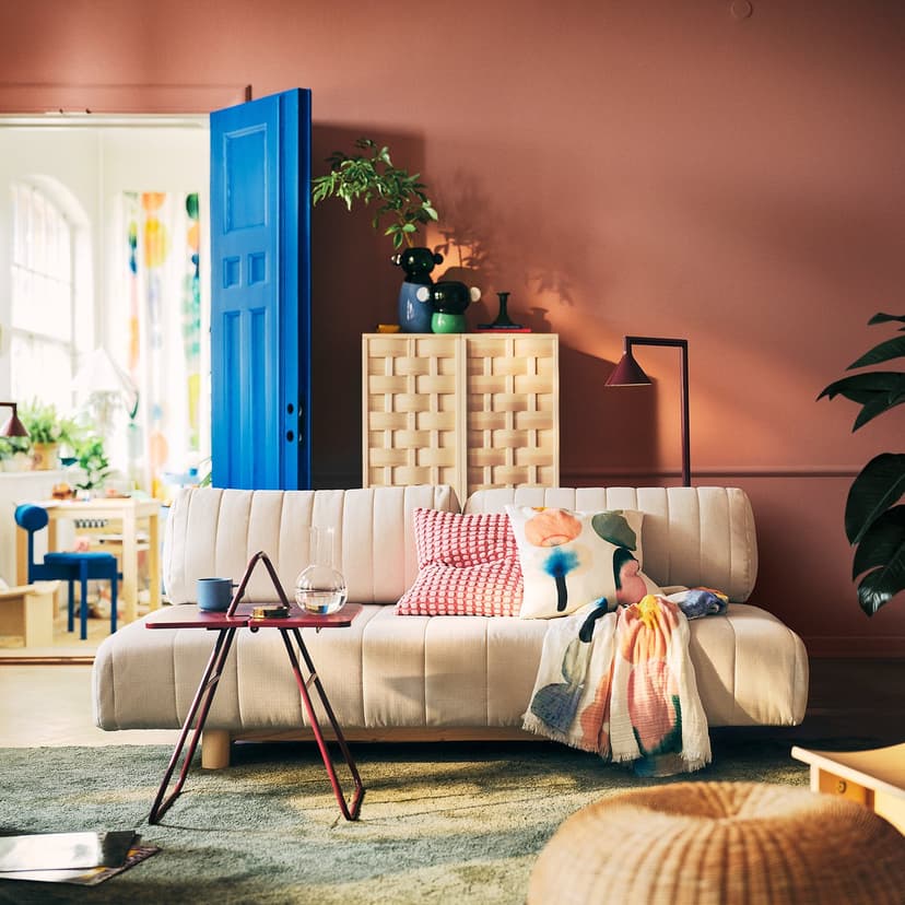 IKEA PS 2026 — 3-местный диван-кровать, Skiftebo светлый серо-бежевый