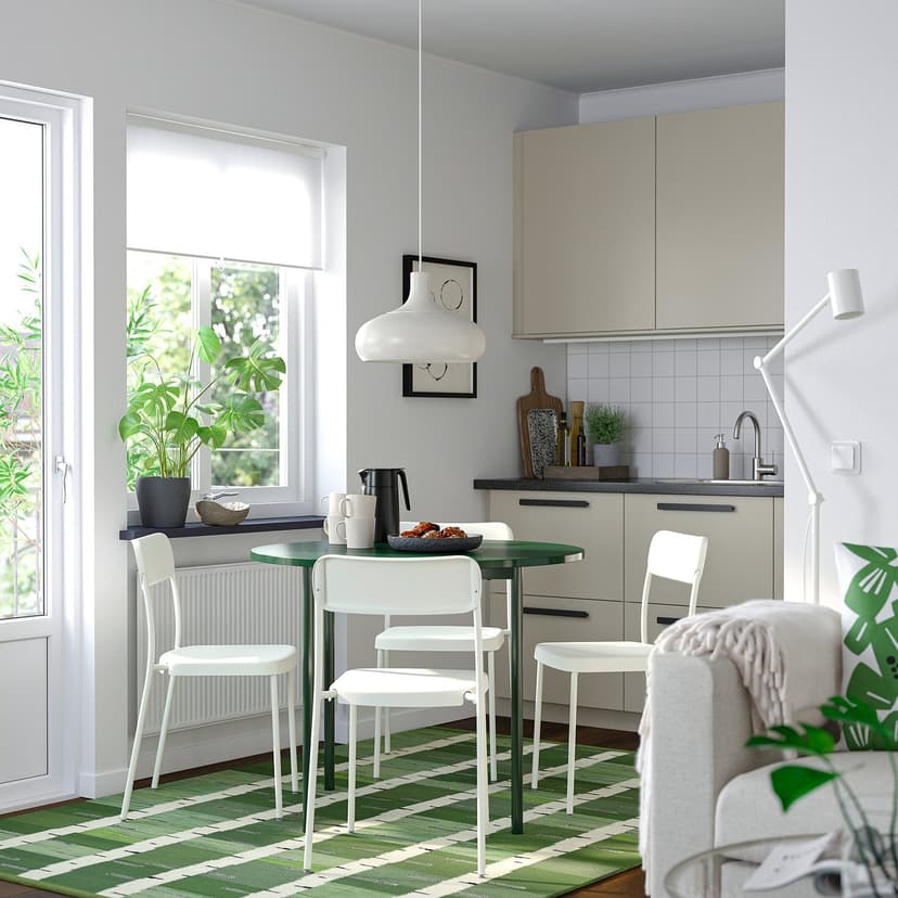IKEA PS 2026 / VIHALS — Стол и 4 стула, зеленый/белый, 96 см