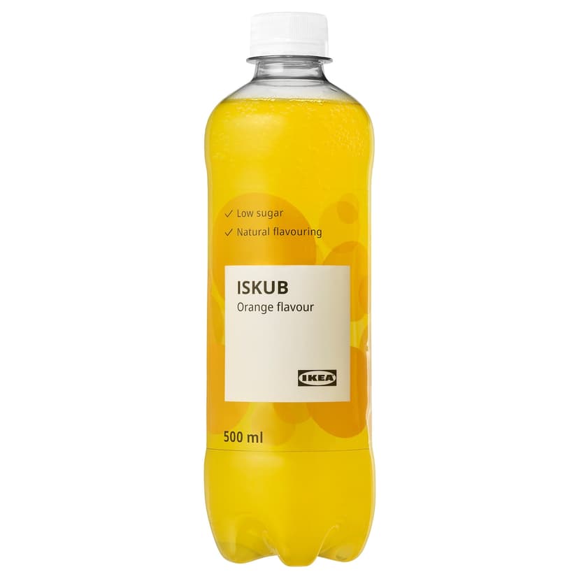 ISKUB — Газированный безалкогольный напиток со вкусом апельсина / с сахаром и подсластителями