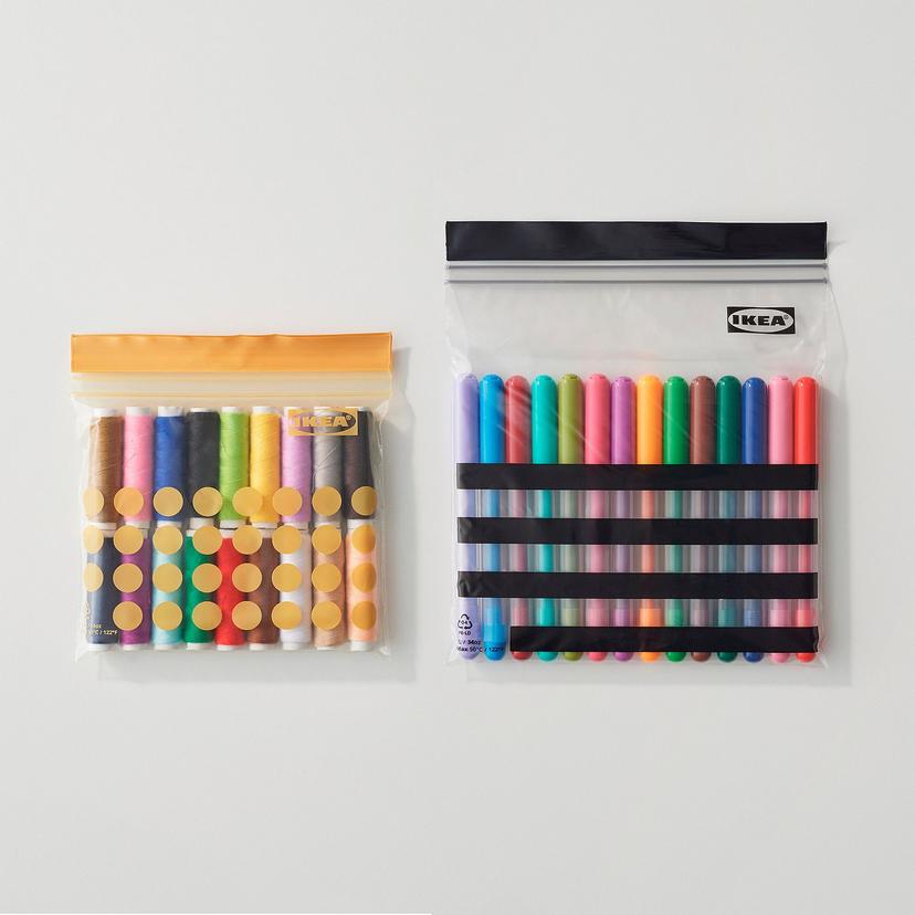 ISTAD — пакет закрывающийся, с рисунком/черный желтый, 1/0.4 л