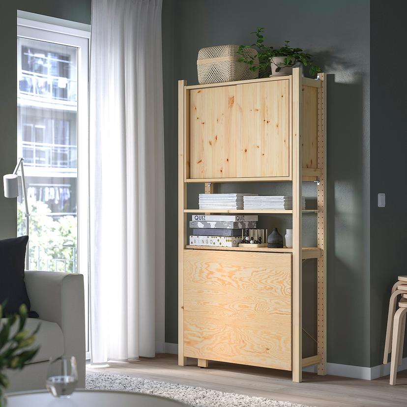 IVAR — 1секция/складной стол/раздвиж дверь, сосна, 89x30x179 см