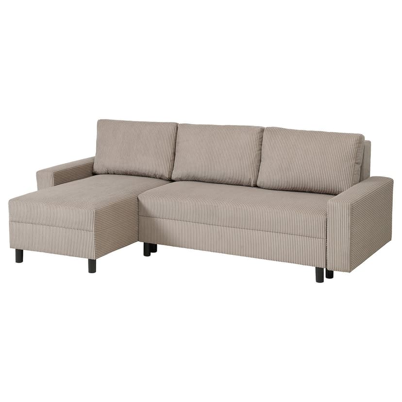 JÄRINGSHOLM — 3-os sofa rozkładana z szezlongiem, beżowy,