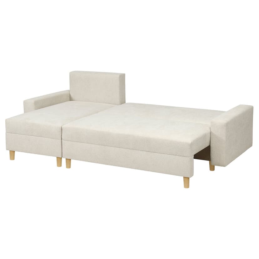 JÄRINGSHOLM — 3-os sofa rozkładana z szezlongiem, jasnobeżowy,