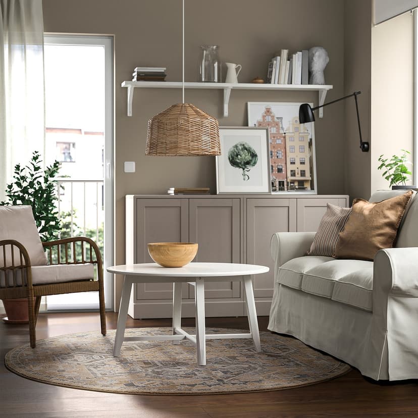 JÄRNVÄG — Dywan z krótkim włosiem, ozdobny wzór beżowy/ciemny beż,