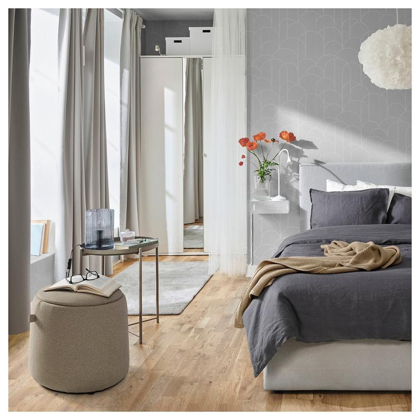 JÄRRESTAD — пуф, с отделением для хранения/Tonerud темно-бежевый