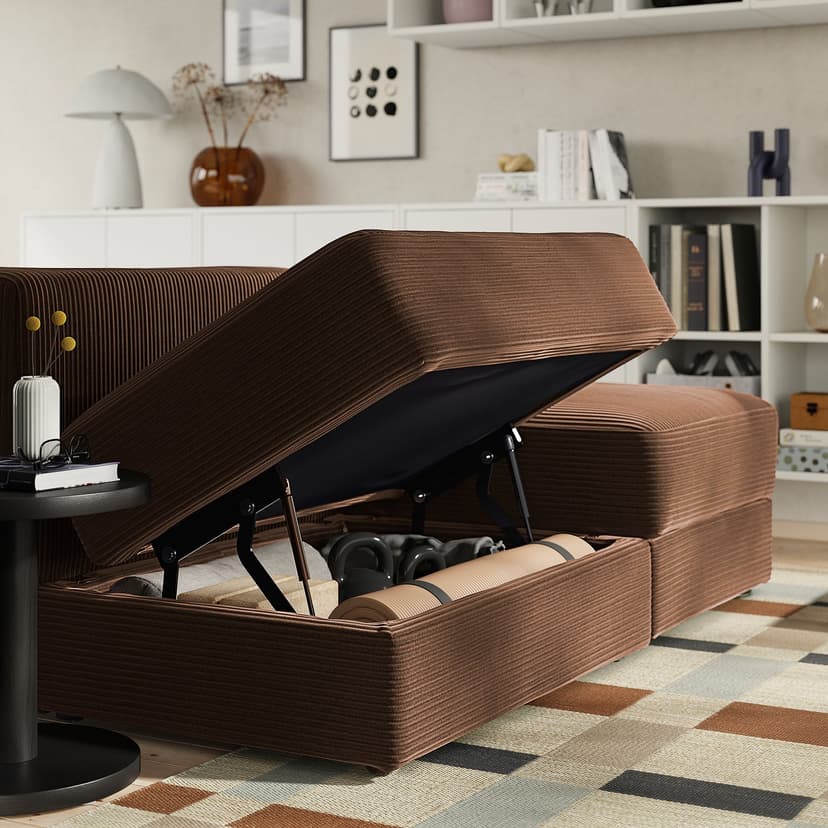 JÄTTEBO — 4,5 osobowa sofa modułowa, Samsala ciemnobrązowy,