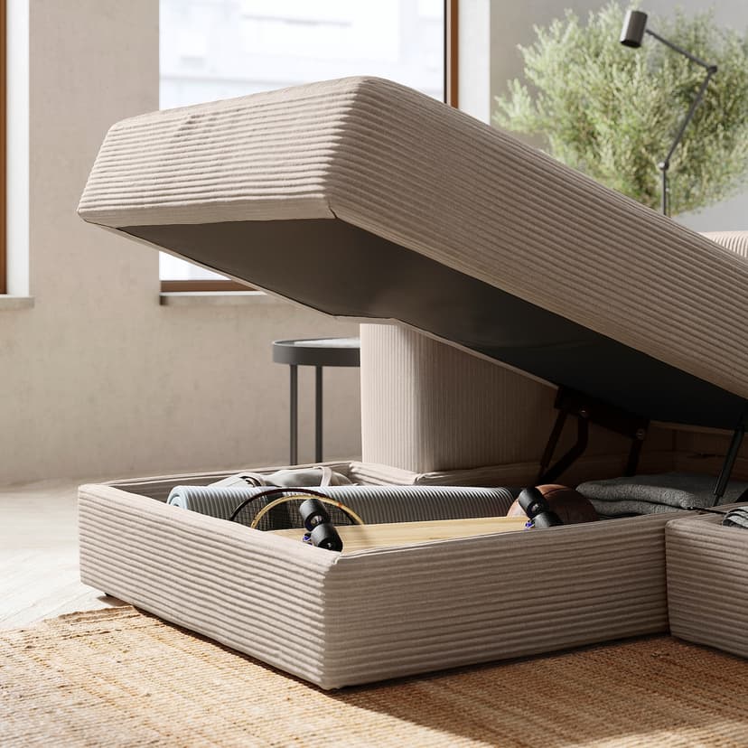 JÄTTEBO — модульная козетка, левая, самласа серо-бежевый