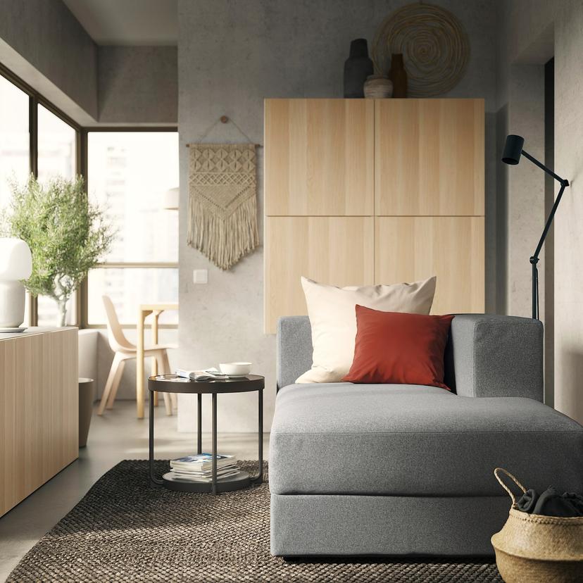 JÄTTEBO — модульная козетка, правая, с подлокотником/Tonerud серый