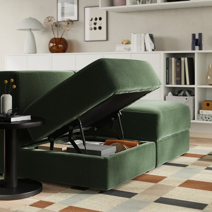 JÄTTEBO — Sofa modułowa, 2-osobowa, Johanneshov ciemnozielony,