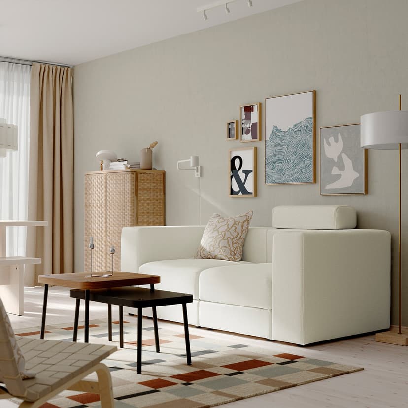 JÄTTEBO — Sofa modułowa, 2-osobowa, z zagłówkiem/Axvall kremowy,