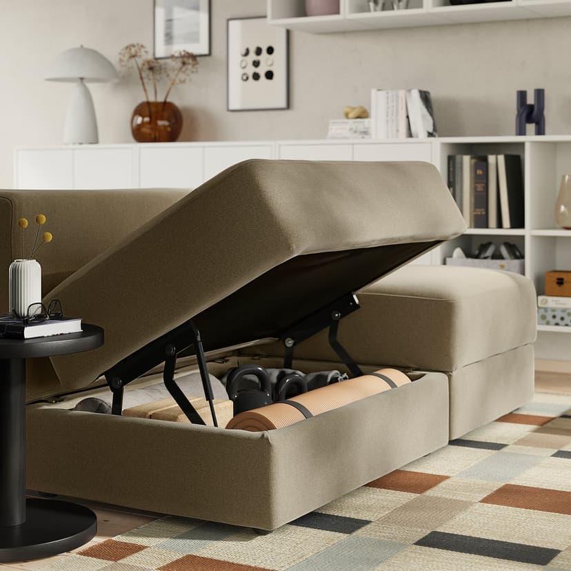 JÄTTEBO — Sofa modułowa, 3-osobowa, Johanneshov brązowobeżowy,