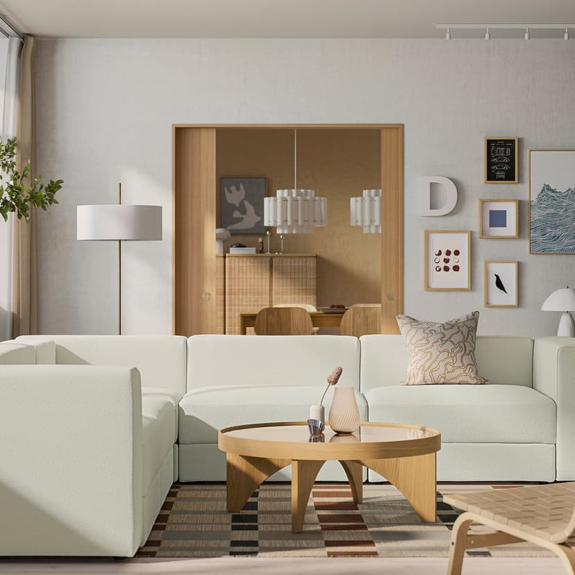 JÄTTEBO — Sofa narożna modułowa, 6-osobowa, Axvall kremowy,