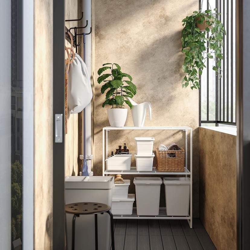 JOSTEIN — полка, проволочный/д/дома/улицы белый, 77x40 см