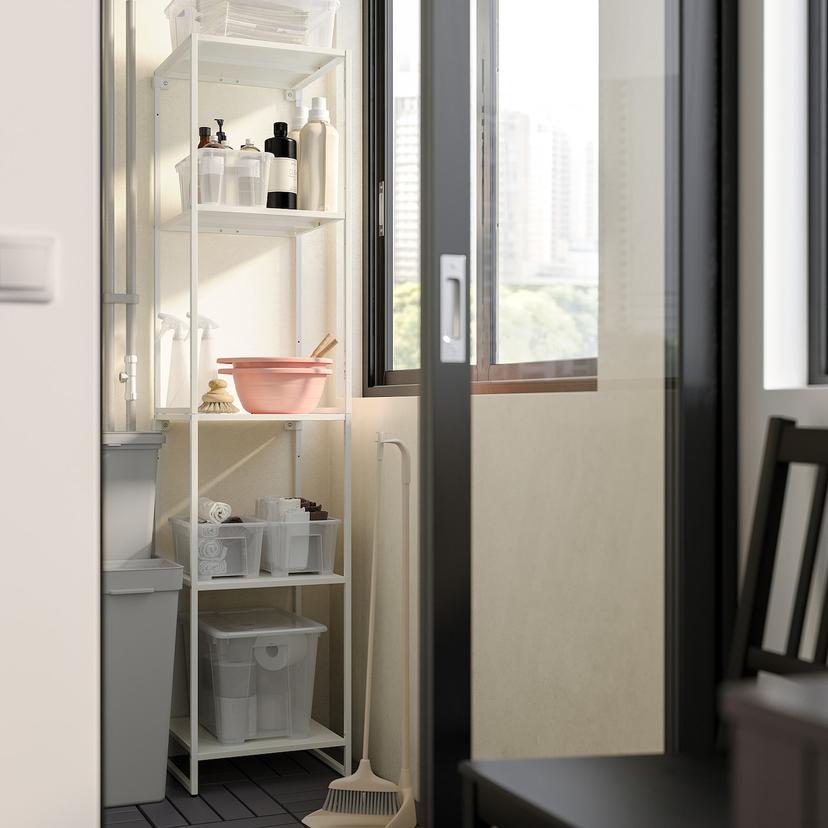 JOSTEIN — стеллаж, д/дома/улицы/металлический белый, 41x40x180 см