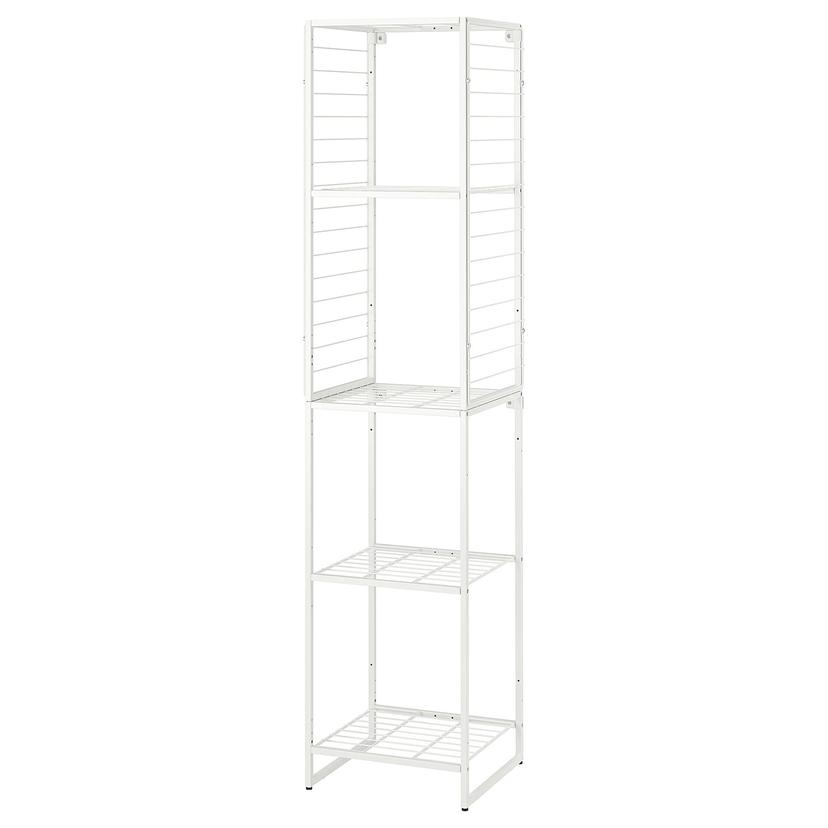 JOSTEIN — стеллаж с решеткой, д/дома/улицы/проволочный белый, 42x40x180 см