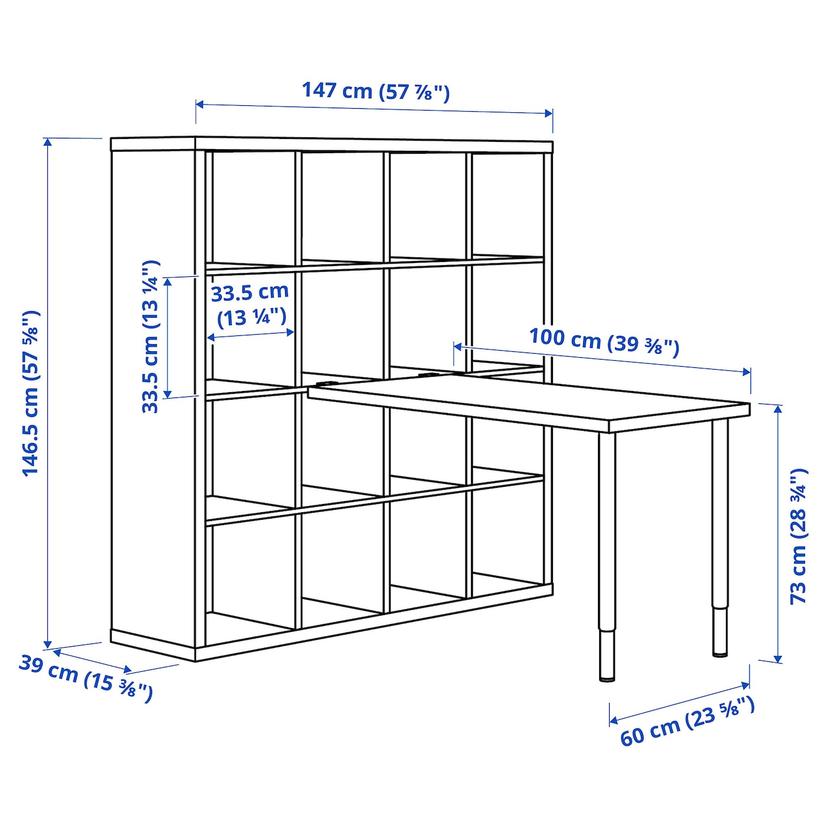KALLAX / LINNMON — Белый стол