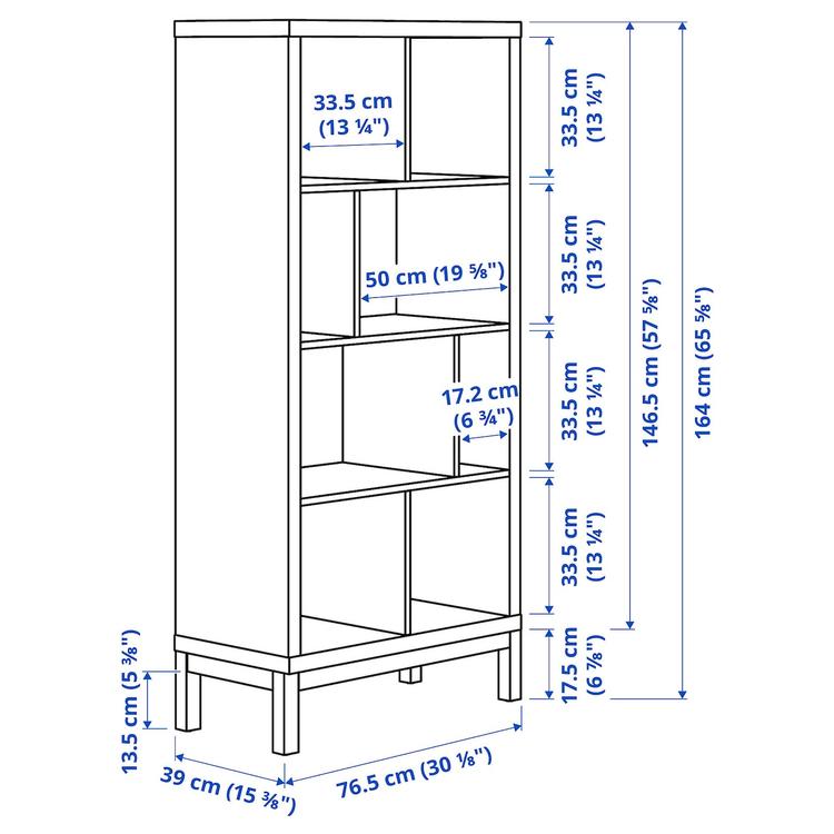 стеллаж с основанием, темно-зеленый/черный, 77x39x164 см dimensions