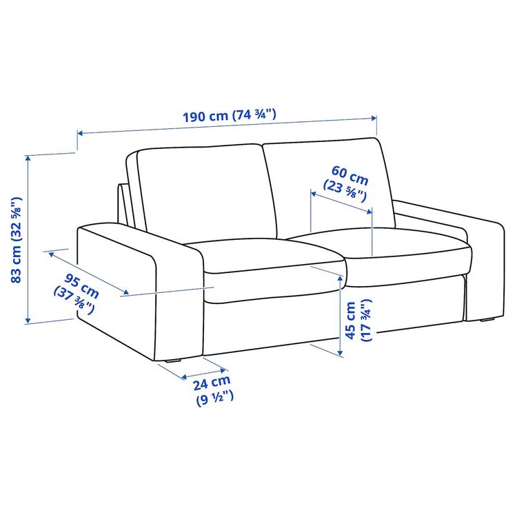 2-местный диван, Grann/Bomstad черный dimensions