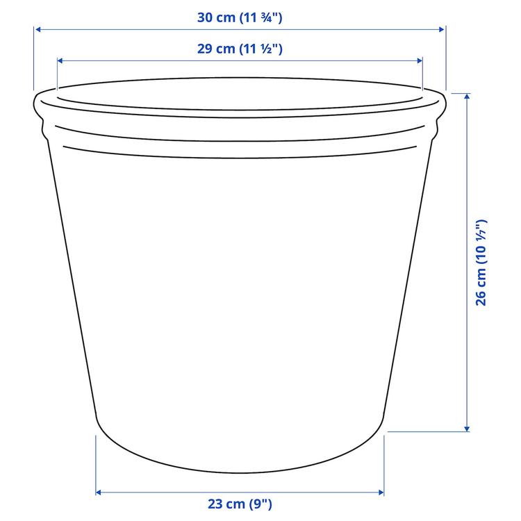 кашпо, светло-серый/бежевый, 24 см dimensions