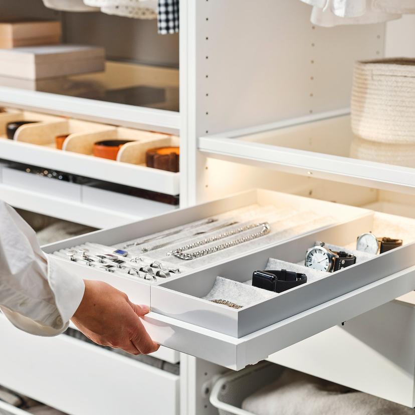 KOMPLEMENT — Выдвижная полка со вставкой, белая.