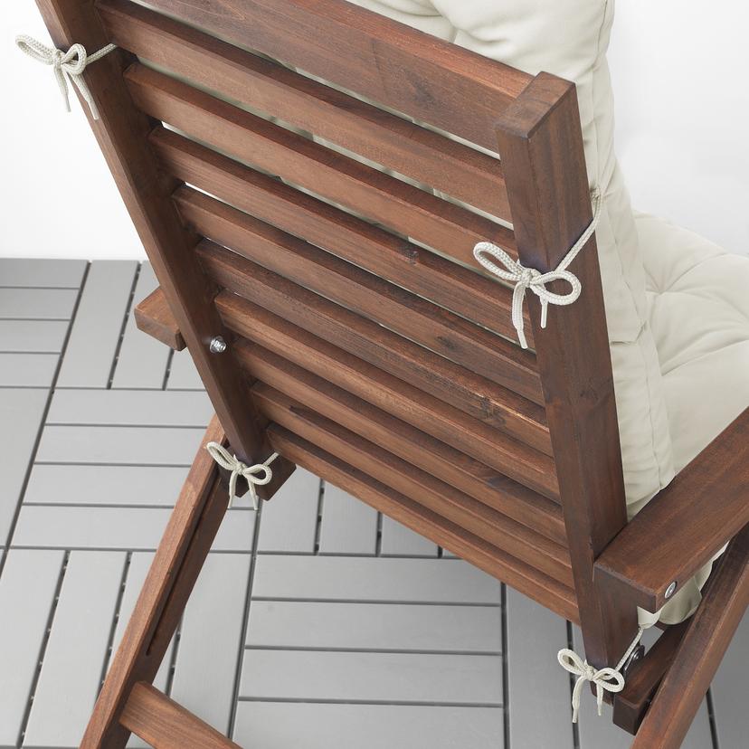 KUDDARNA — подушка на садовую мебель, светлый серо-бежевый, 116x45 см