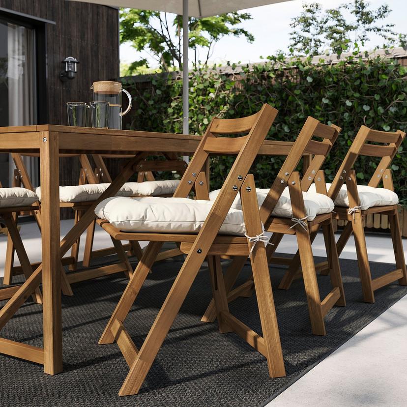 KUDDARNA — подушка на садовый стул, светлый серо-бежевый, 44x44 см