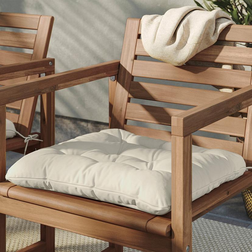 KUDDARNA — подушка на садовый стул, светлый серо-бежевый, 50x50 см