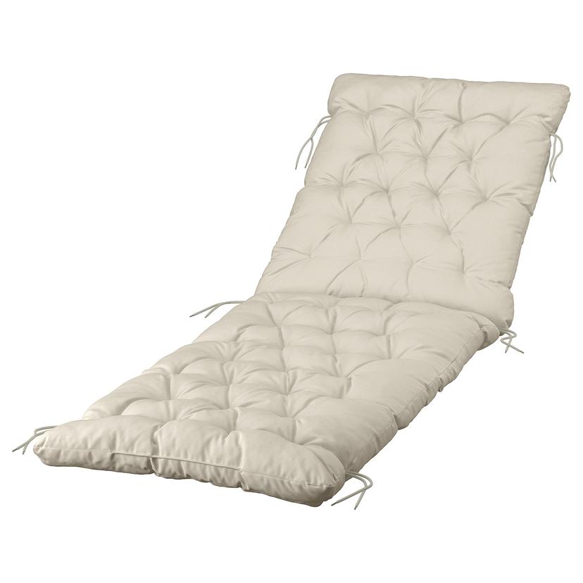 KUDDARNA — подушка шезлонга, садовая, светлый серо-бежевый, 190x60 см