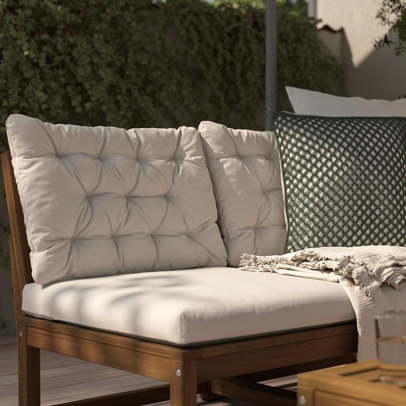 KUDDARNA — подушка д/садовой мебели, светлый серо-бежевый, 62x44 см