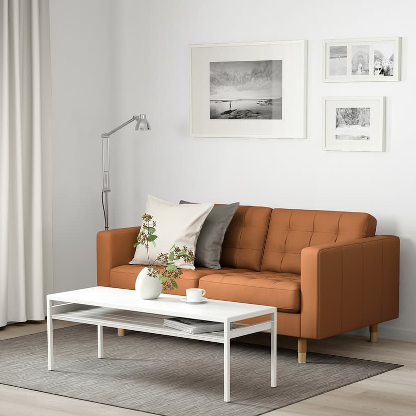 LANDSKRONA — Sofa 2-osobowa, Grann/Bomstad złoto-brązowy/drewno,