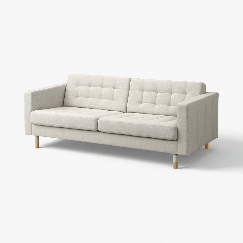 LANDSKRONA — Sofa 3-osobowa, Gunnared beżowy/drewno,