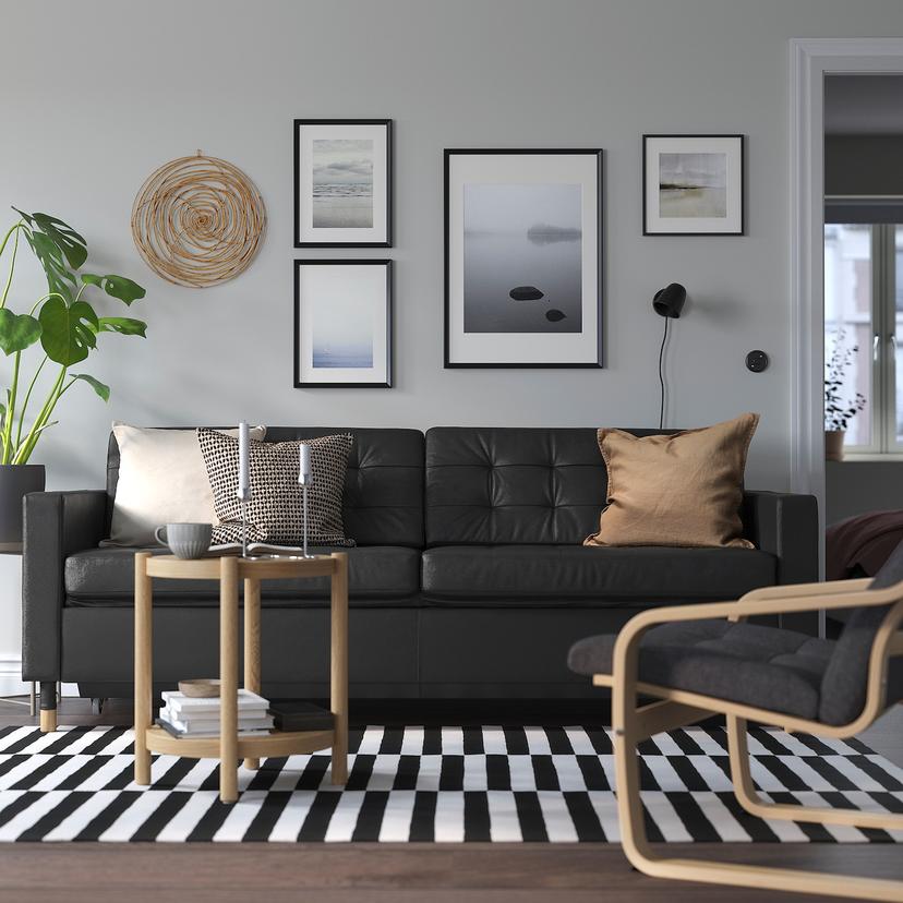 LANDSKRONA — 3-местный диван-кровать, Grann/Bomstad черный/дерево