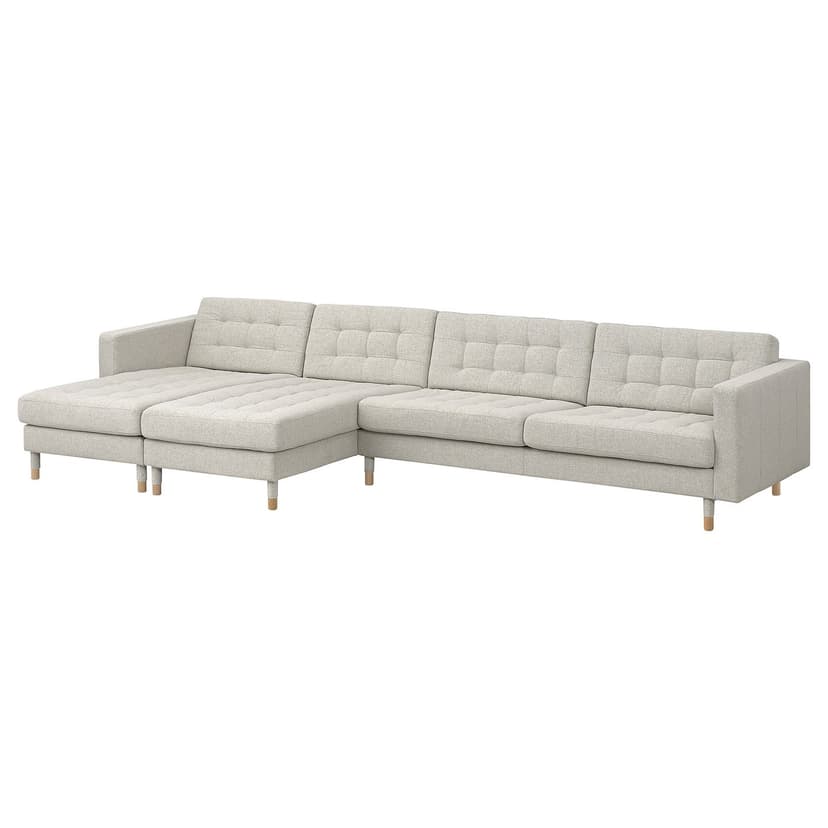 LANDSKRONA — Sofa 5-częściowa, z szezlongami Gunnared/beżowy drewno,