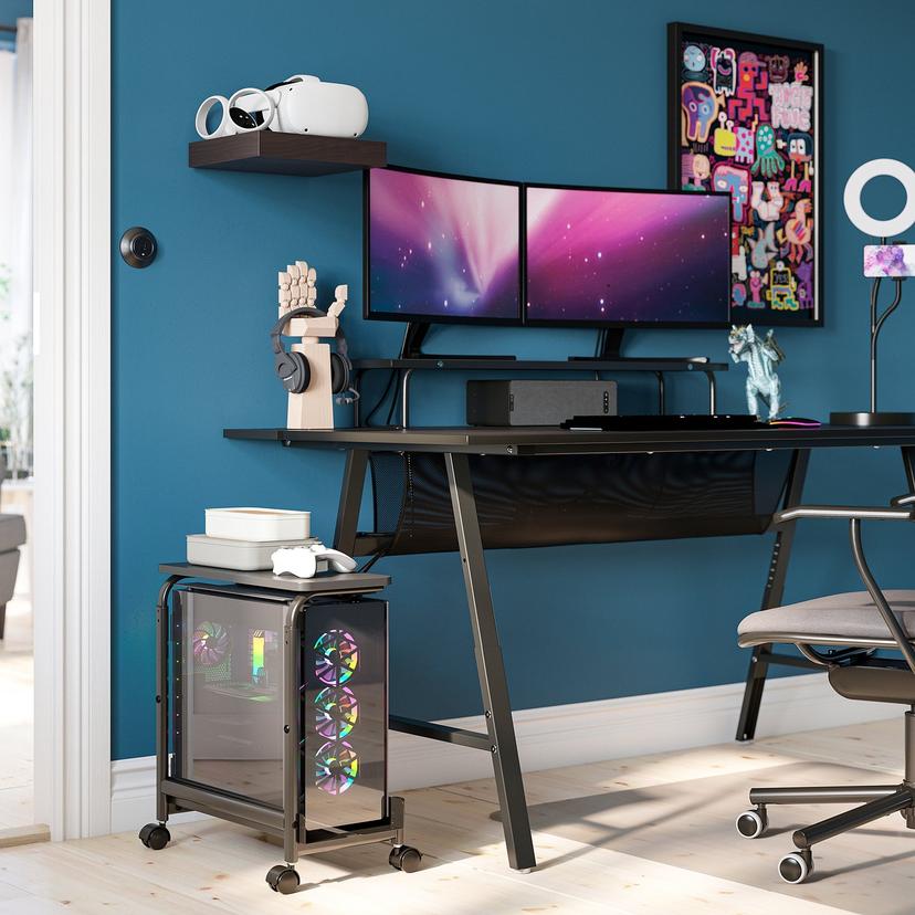 LÅNESPELARE — Podstawka do PC na kółkach z półką, 50x27 см