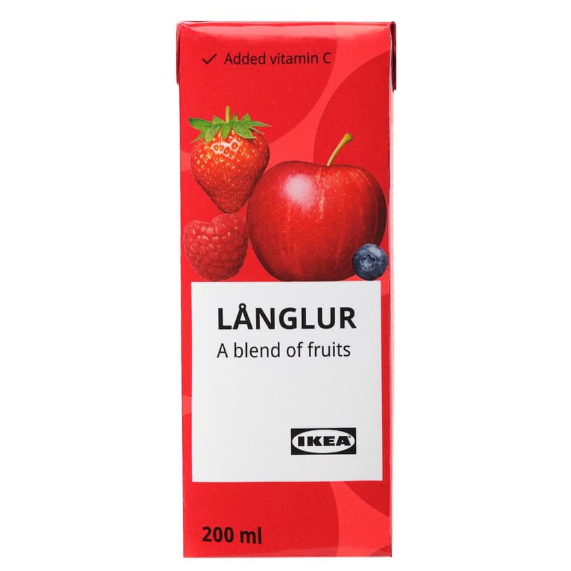 LÅNGLUR — фруктовый смузи, красный/добавлен витамин С, 200 мл