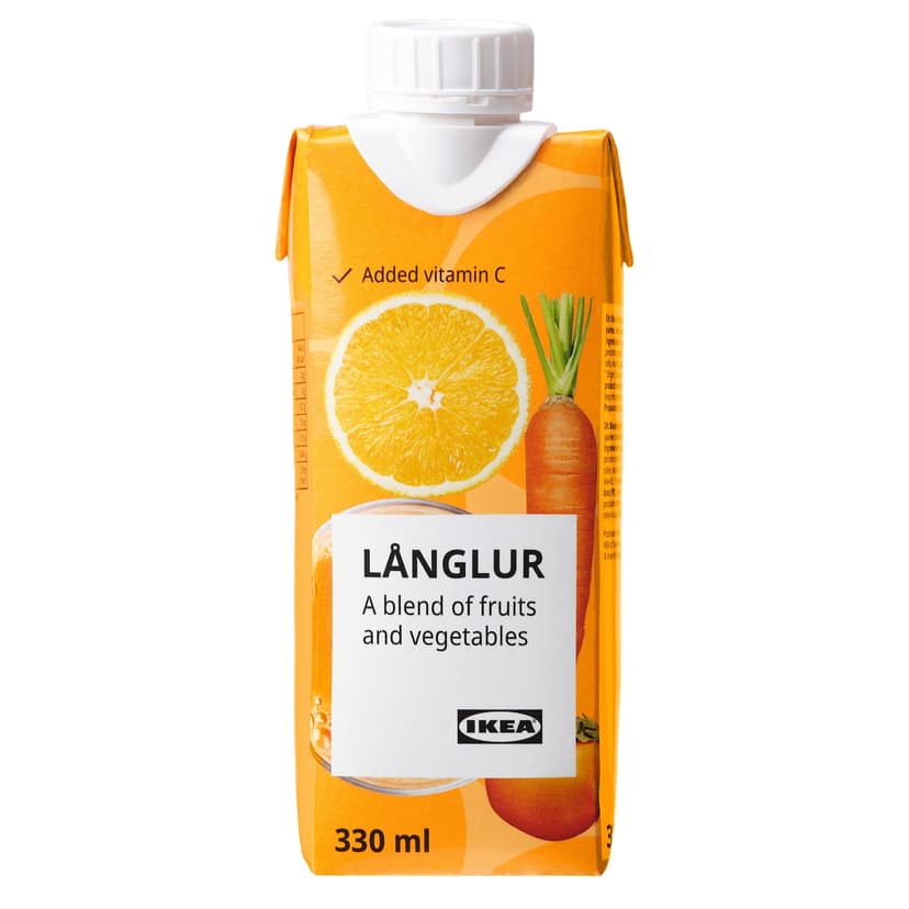 LÅNGLUR — фруктовый и овощной смузи, оранжевый/добавлен витамин С, 330 мл