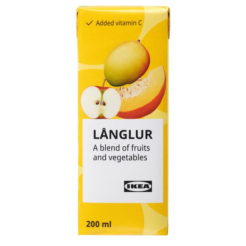LÅNGLUR — фруктовый и овощной смузи, желтый/добавлен витамин С, 200 мл