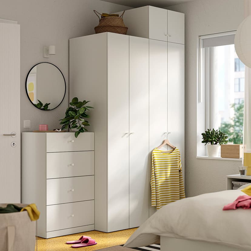 LASTARE — Гардероб, комбинация, белый, 180x62x236 см