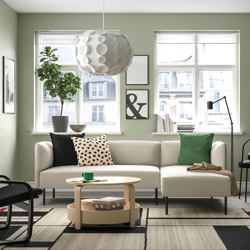 LILLEHEM — Трехместный модульный диван с шезлонгом, цвет Vissle/бежевый металлик.