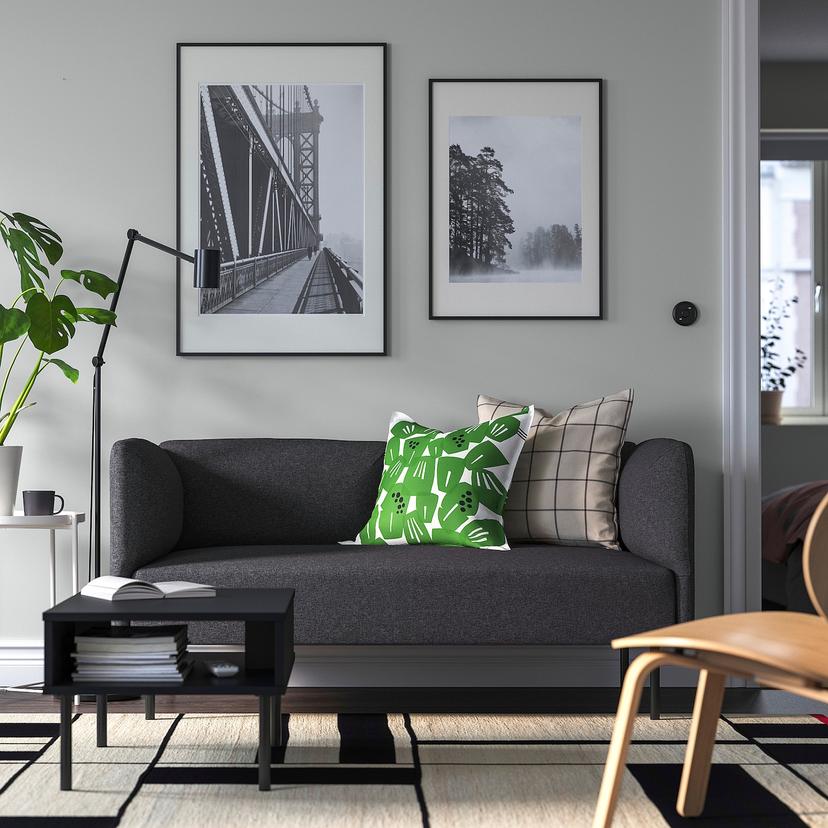 LILLEHEM — 2-местный модульный диван, Gunnared/темно-серый металлический