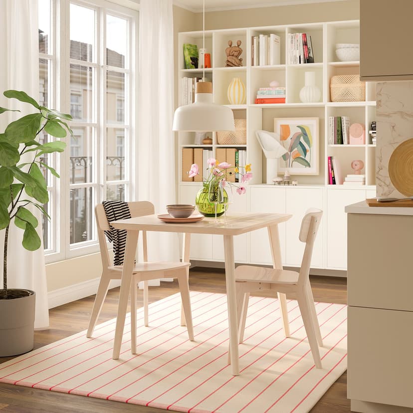 LISABO / LISABO — стол и 2 стула, ясеневый шпон/ясеневый шпон, 88 см