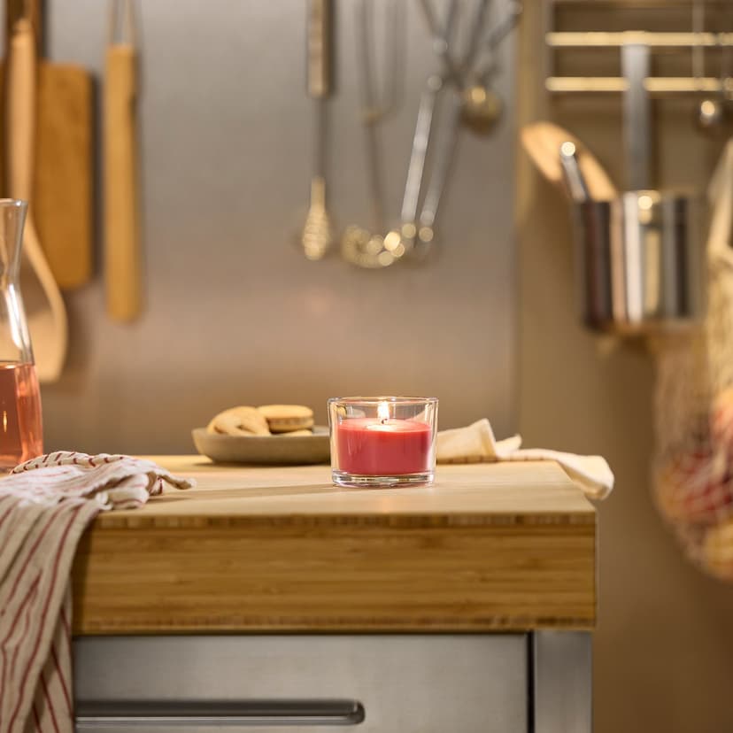 LOTSFÅGEL — Świeca zapachowa w szkle, Arbuz jaskraworóżowy,