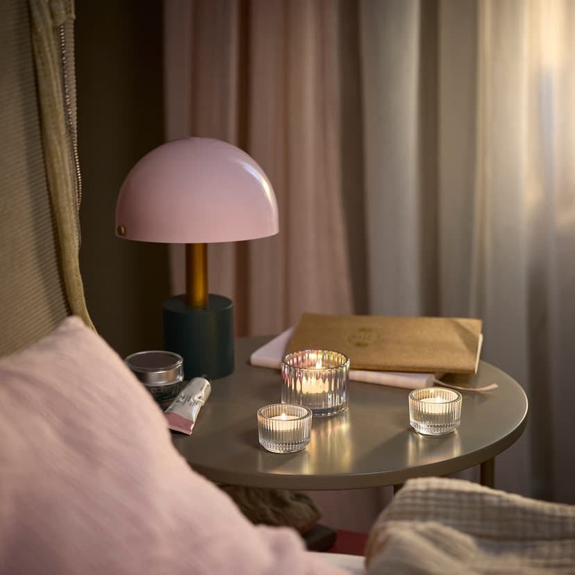 LOTSFÅGEL — Świeczka pachnąca, różowe kwiaty bladoróżowy,