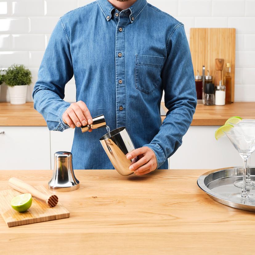 LUFTTÄT — барный набор, 3 предм., нержавеющ сталь/дерево