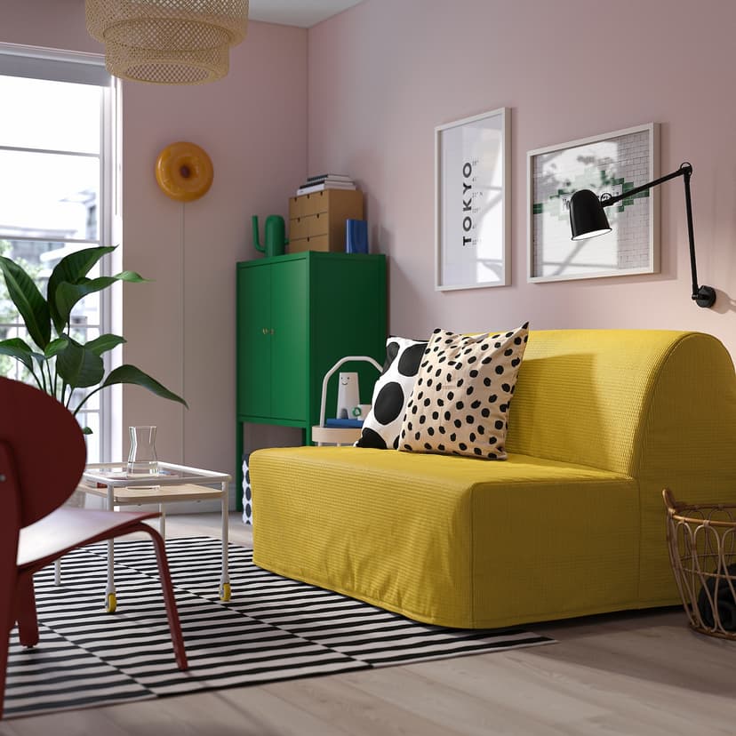 LYCKSELE LÖVÅS — 2-местный диван-кровать, Vansbro желтый