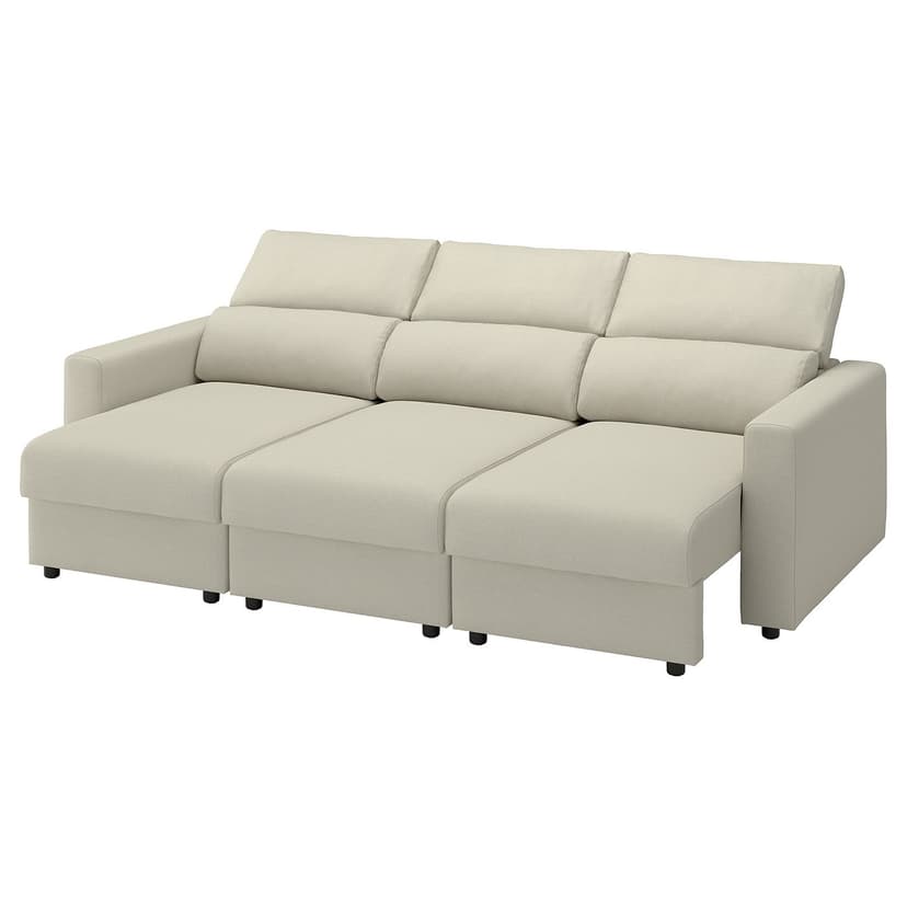 MALMKÖPING — Sofa 3-osobowa, Tibbleby jasnobeżowy,
