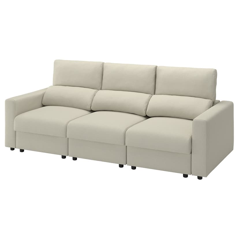 MALMKÖPING — Sofa 3-osobowa, Tibbleby jasnobeżowy,