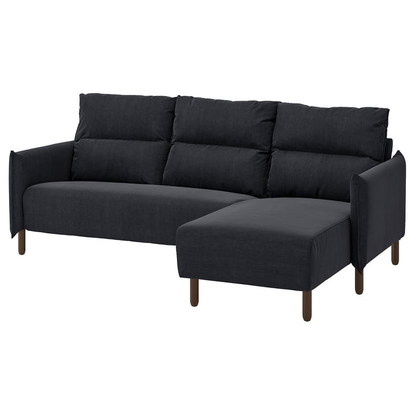 MANNARP — Sofa 3-osobowa z szezlongiem, Saxemara czarnoniebieski,