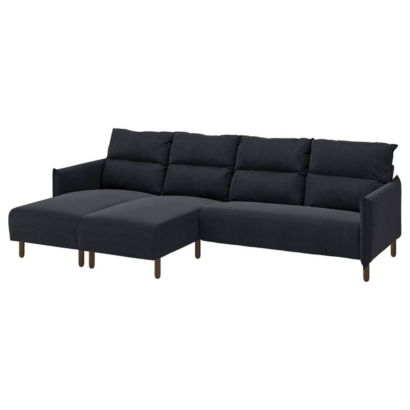 MANNARP — Sofa 4 osobowa z szezlongiem, Saxemara czarnoniebieski,